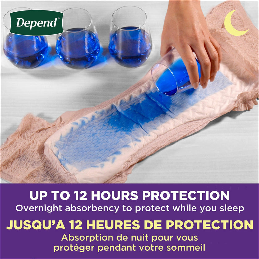 Depend Night Defense Adult Incontinence Underwear for Women, Disposable, Overnight, Extra-Large, Blush, 48 Count 🍁 All In One Marketplace Canada