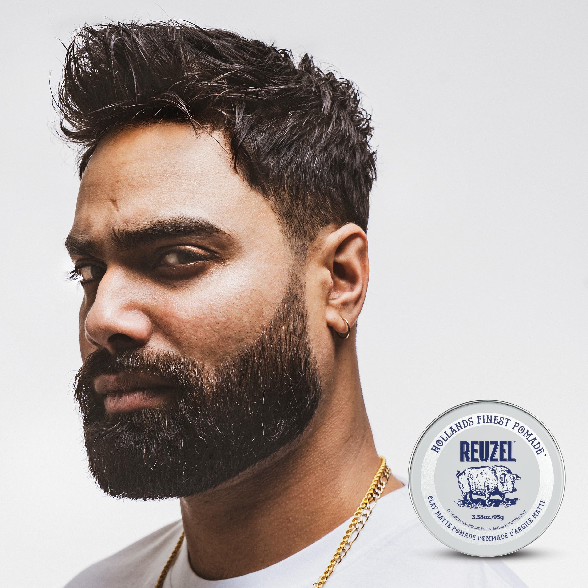 Reuzel Clay Matte Pomade, Medium Hold Matte Finish Hair Styling Clay, Lightweight & Flexible Texturizing Pomade for Volume & Definition With Aloe Vera & Vitamin E, 95g 🍁 All In One Marketplace Canada