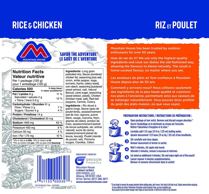 Mountain House Rice and Chicken, Freeze Dried Emergency Food (1 Pouch) 🍁 All In One Marketplace Canada