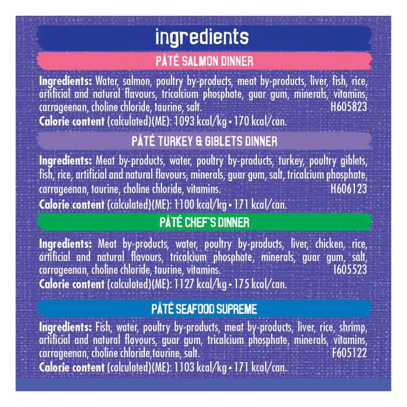 Friskies Greatest Hits Wet Cat Food, Pate Variety Pack 4 Flavours - 156 g Can (32 Pack) 🍁 All In One Marketplace Canada