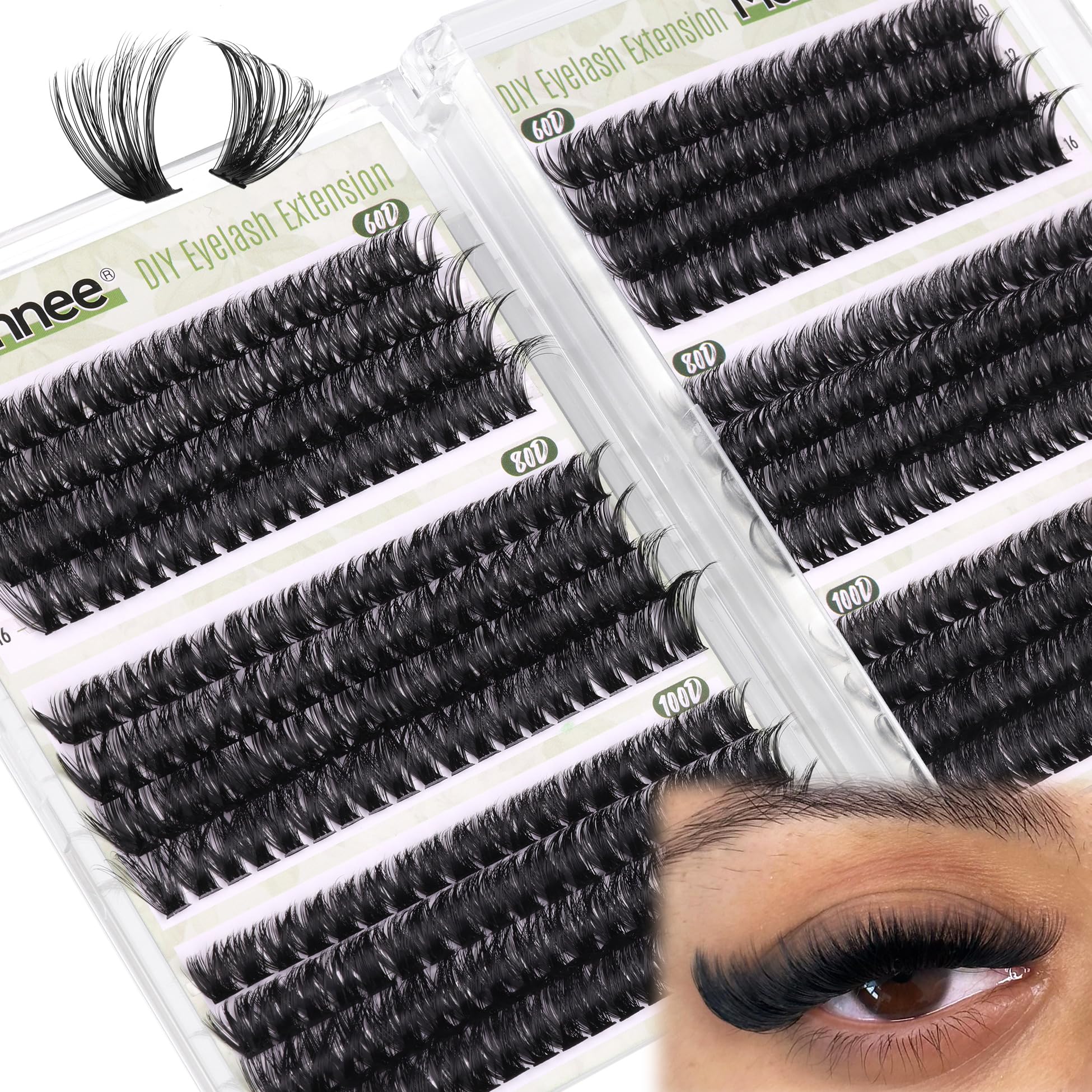 D Curl Cluster Eyelash Extensions 480Pcs Volume Lash Extensions DIY Eyelash Extensions for Beginners Wispy Eyelash Clusters Natural Fluffy Individual Lashes Clusters (60D 80D 100D Mixed, 10-16MM) 🍁 All In One Marketplace Canada