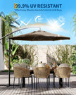 10FT Patio Umbrella,Waterproof 8-Rib Heavy-Duty Outdoor Umbrella, Brown 🍁 All In One Marketplace Canada