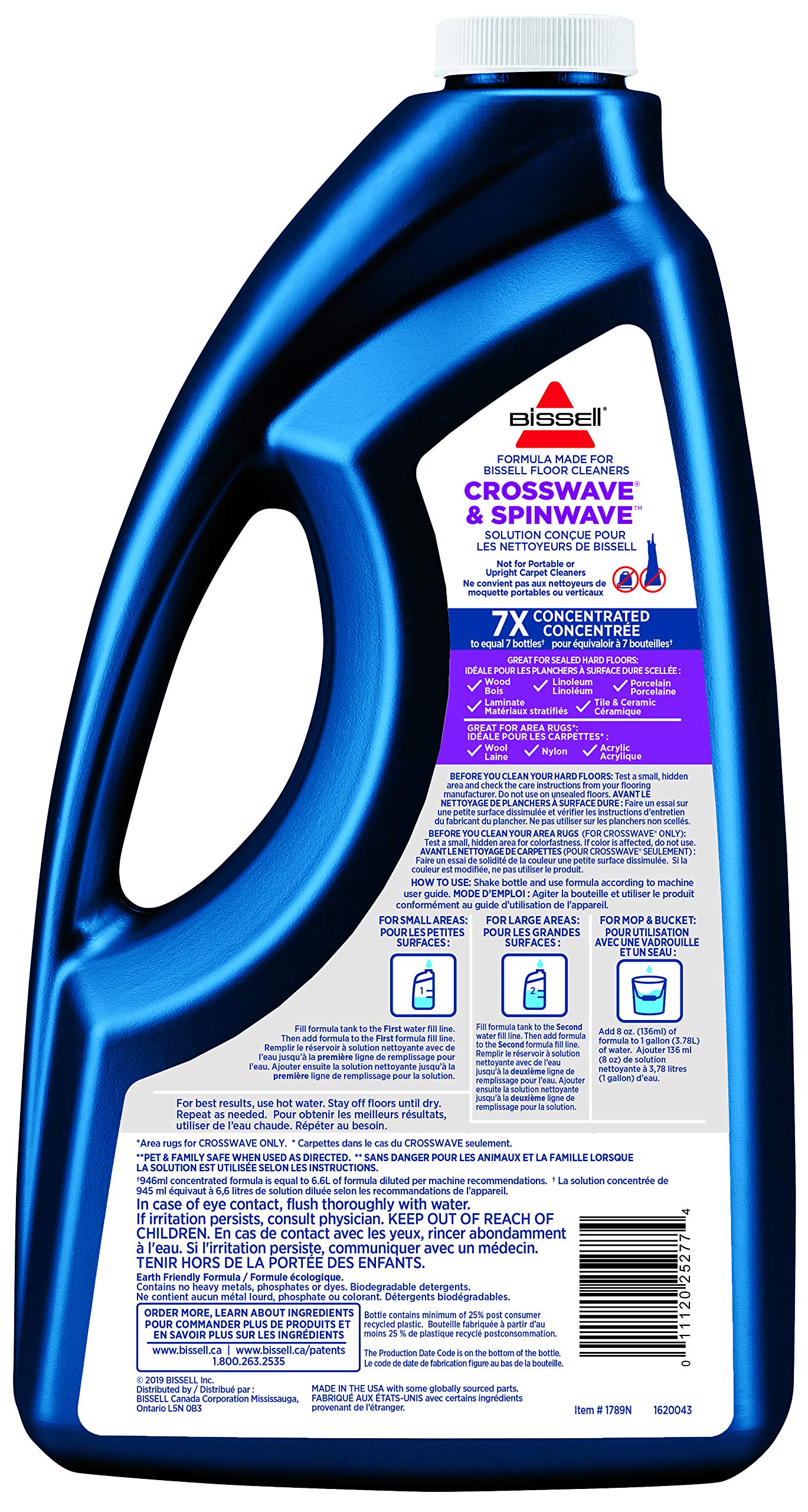 BISSELL Multi-Surface Formula for CrossWave & SpinWave, Wet/Dry Vacuum Solution (64oz), 1789N 🍁 All In One Marketplace Canada