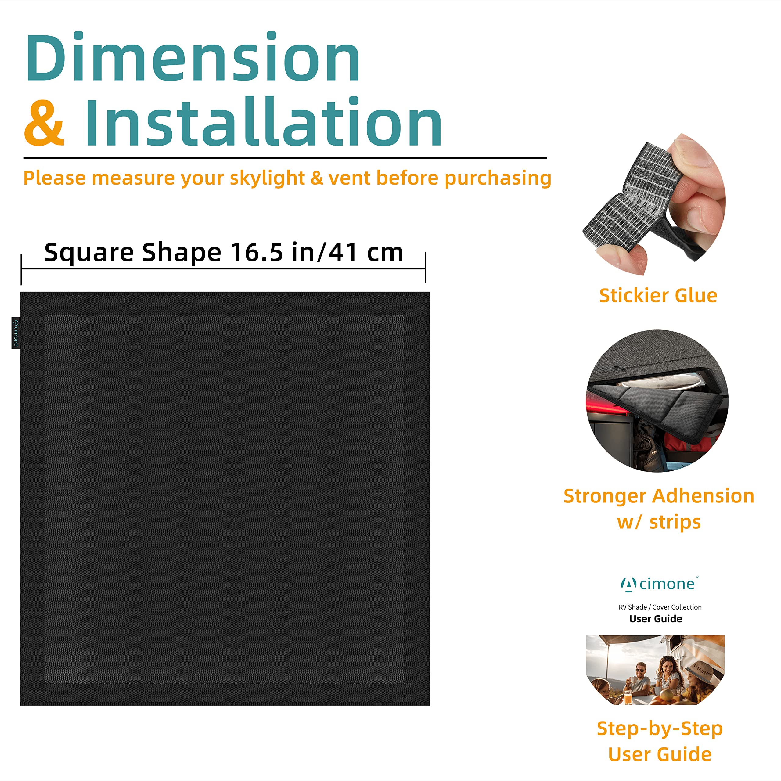 ACIMONE RV Skylight Window Shade, 16 x 16 Inches Magnetic Foldable RV Insulated Roof Vent Sun Shade, Blackout Shade for RV Vent, Skylight & Small Window, UV Protection, No-Tool Installation, Black 🍁 All In One Marketplace Canada