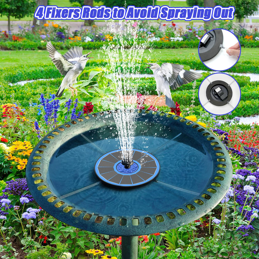 SZMP Solar Fountain Upgrade, 3.5W Solar Powered Bird Bath Fountains with Flower, Outdoor Water Feature Solar Fountain Pump with 7-in-1 Nozzles, 4 Fixed Pipes for Humingbirds, Birdbath, and Garden 🍁 All In One Marketplace Canada