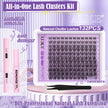 Wispy Lash Clusters Kit Natural Lash Extensions Kit DIY Cluster Eyelash Extensions C Curl 8-16mm Individual Lashes with Lash Remover Bond and Seal Soft Thin Band by ALICE 🍁 All In One Marketplace Canada