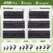 D Curl Cluster Eyelash Extensions 480Pcs Volume Lash Extensions DIY Eyelash Extensions for Beginners Wispy Eyelash Clusters Natural Fluffy Individual Lashes Clusters (60D 80D 100D Mixed, 10-16MM) 🍁 All In One Marketplace Canada