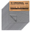 SUPERSCANDI 10 Pack Swedish Dish Cloths for Kitchen - 100% Biodegradable & Compostable | Washable Kitchen Cloths, Food-Safe & Without Plastic - Reusable Paper Towel for Any Surface | Grey 🍁 All In One Marketplace Canada