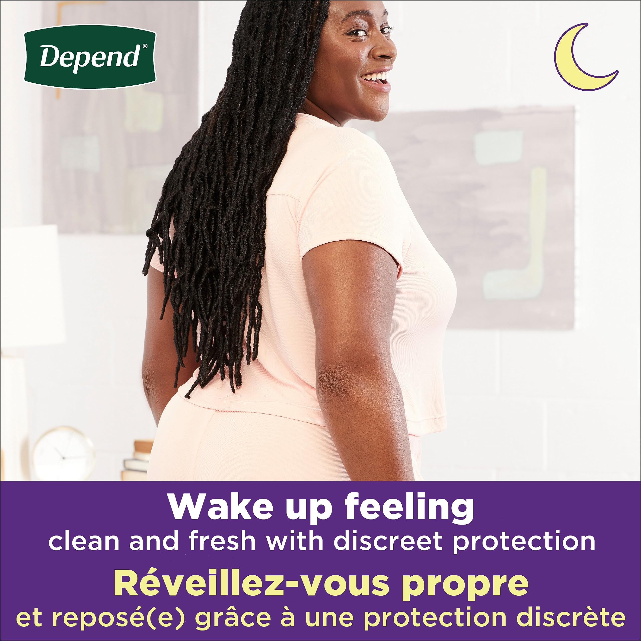 Depend Night Defense Adult Incontinence Underwear for Women, Disposable, Overnight, Medium, Blush, 60 Count 🍁 All In One Marketplace Canada