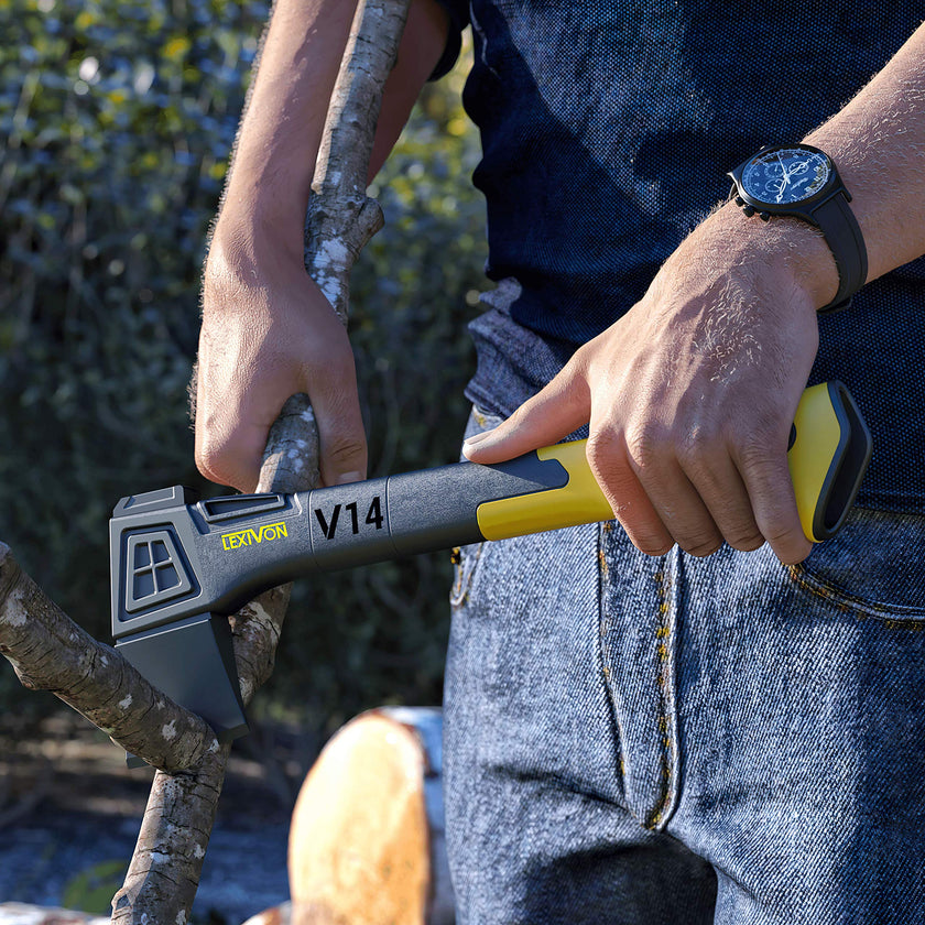 LEXIVON V14 Camping Hatchet, 14-Inch Axe | Ergonomic TPR Grip, Lightweight Fiber-Glass Composite Handle | Protective Carrying Sheath Included (LX-V14) 🍁 All In One Marketplace Canada