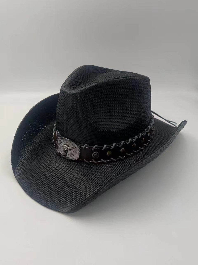 Summer Outdoor Ethnic Style Felt and Straw Cowboy Hat
