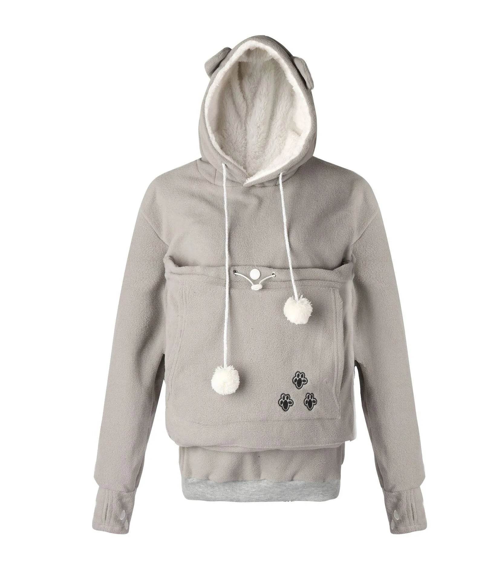 Sweatshirt With Pockets – Women’s Casual Solid Cat Lover Hoodie