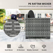 Patio Furniture Set, Cushions, Sofa, Loveseat, Storage Table, Gray