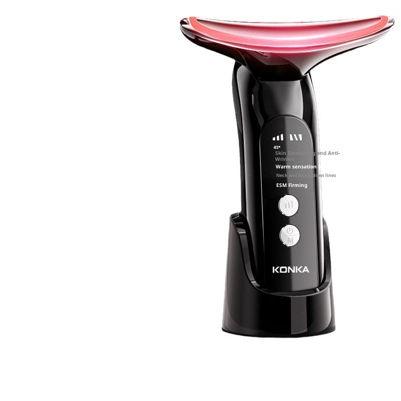 KONKA Neck & Face EMS Beauty Device – Hot Compress, Colorful Light & Vibration Anti-Wrinkle Massager