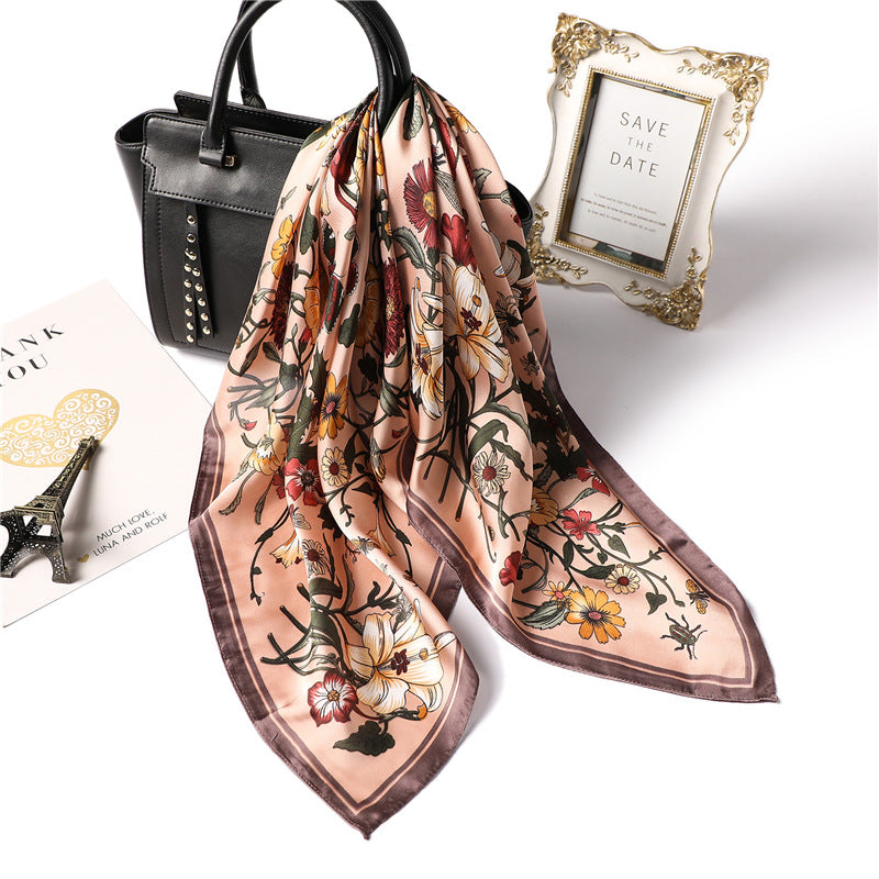 Women's Decorative Silk-Style Square Scarf 70x70cm – 15 Prints Canada USA