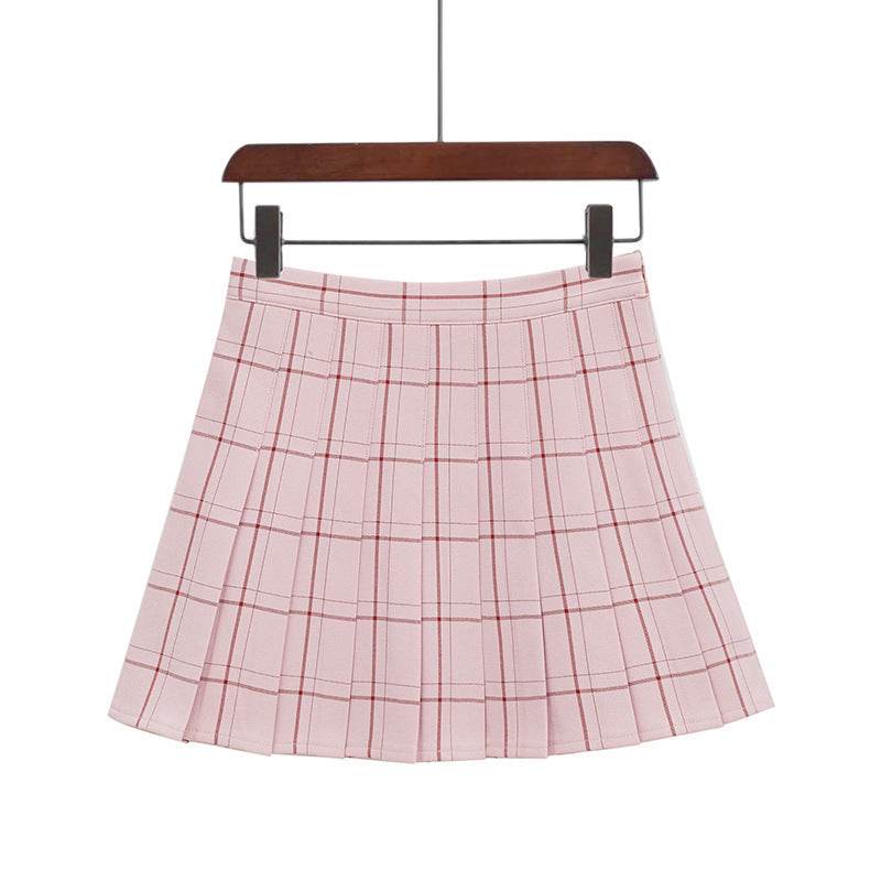 Mini Plaid Pleated High Waist Skirt A- Line Skirt