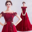 Fashionable Red One-shoulder Wedding Toast Dinner Annual Party Bridesmaid Dress Skirt