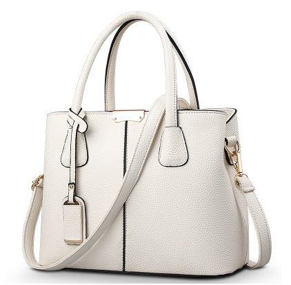 Women's PU Leather Lychee Pattern Shoulder Bag – Portable Crossbody Messenger Bag