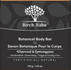 Birch Babe - Body Bar- Charcoal & Lemongrass (115g)