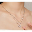 925 Sterling Silver Double-layer Tassel Butterfly Pendant Necklace for Women - Elegant Fine jewelry