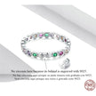 925 Sterling Silver Rainbow CZ Band Ring