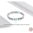 925 Sterling Silver Rainbow CZ Band Ring
