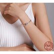 Sterling Silver Snake Chain Bangle Bracelet with CZ Pavé