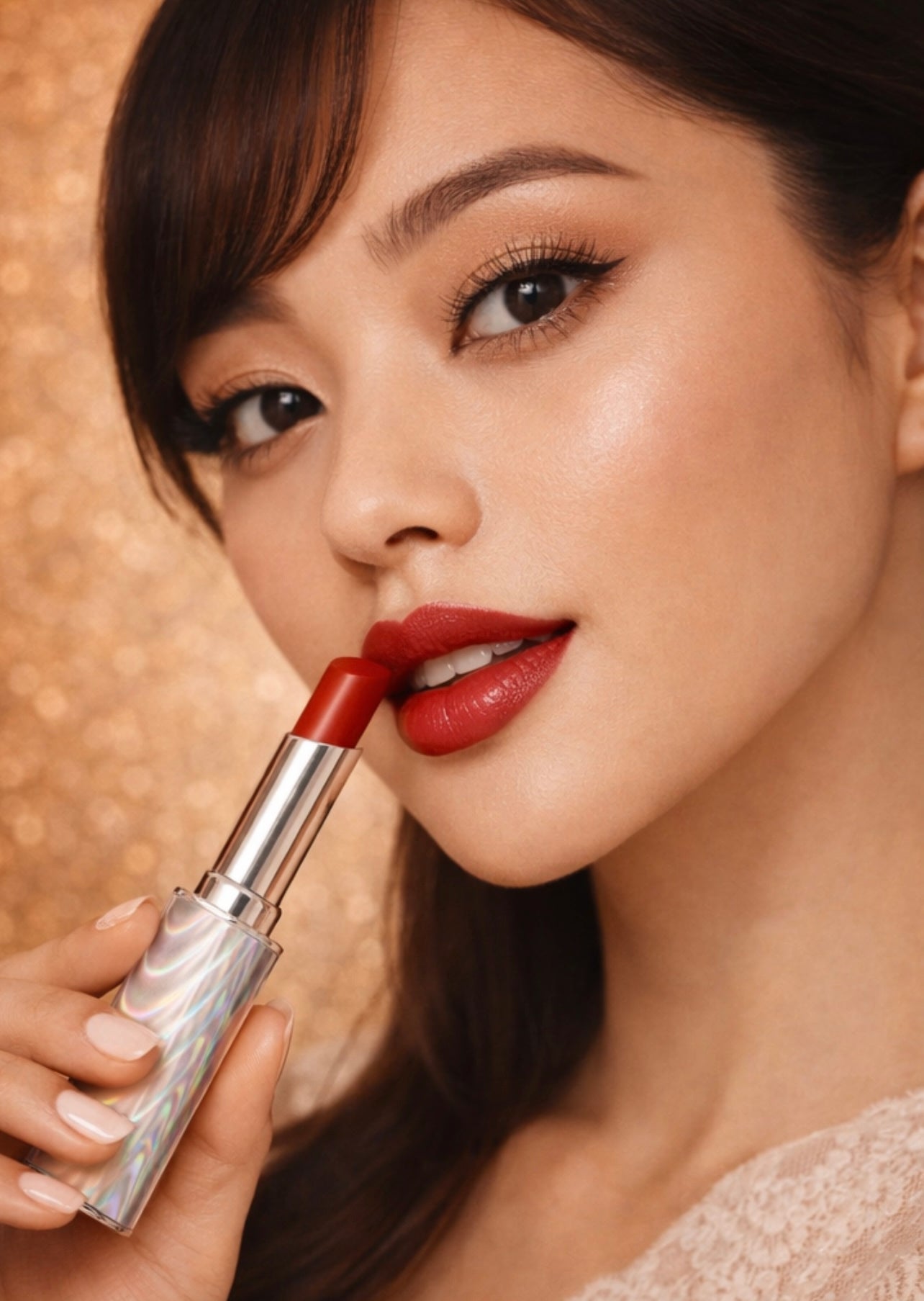 Chic Sleek Silver Red Lipstick