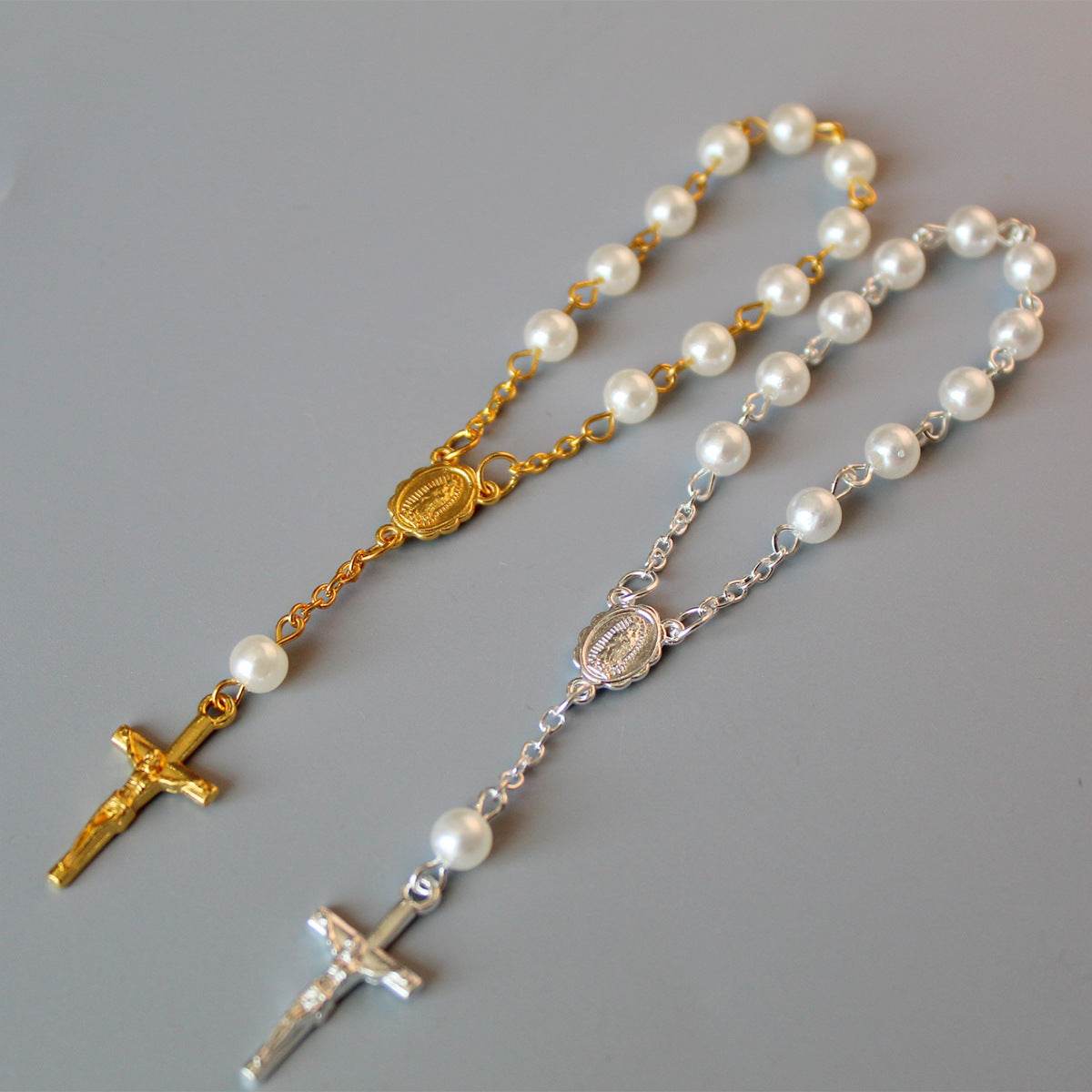 Beads Pearl Cross Full Moon Blessing Bracelet Fashion Jewelry