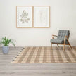 Artisan Hand Woven Jute  Cotton Grey Plaid Rug-5X7 Ft