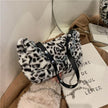 Leopard Pattern Plush Bag Personality Diagonal Women Bag Chain Shoulder Bag