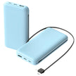 10000mAh Power Bank Portable Charger Built-In Lightning Type-C Cable 3 Devices iPhone Android