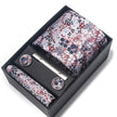Men's Jacquard Woven Formal Tie Set – Rayon Arrow Necktie with Handkerchief, Tie Clip & Cufflinks | Canada & USA