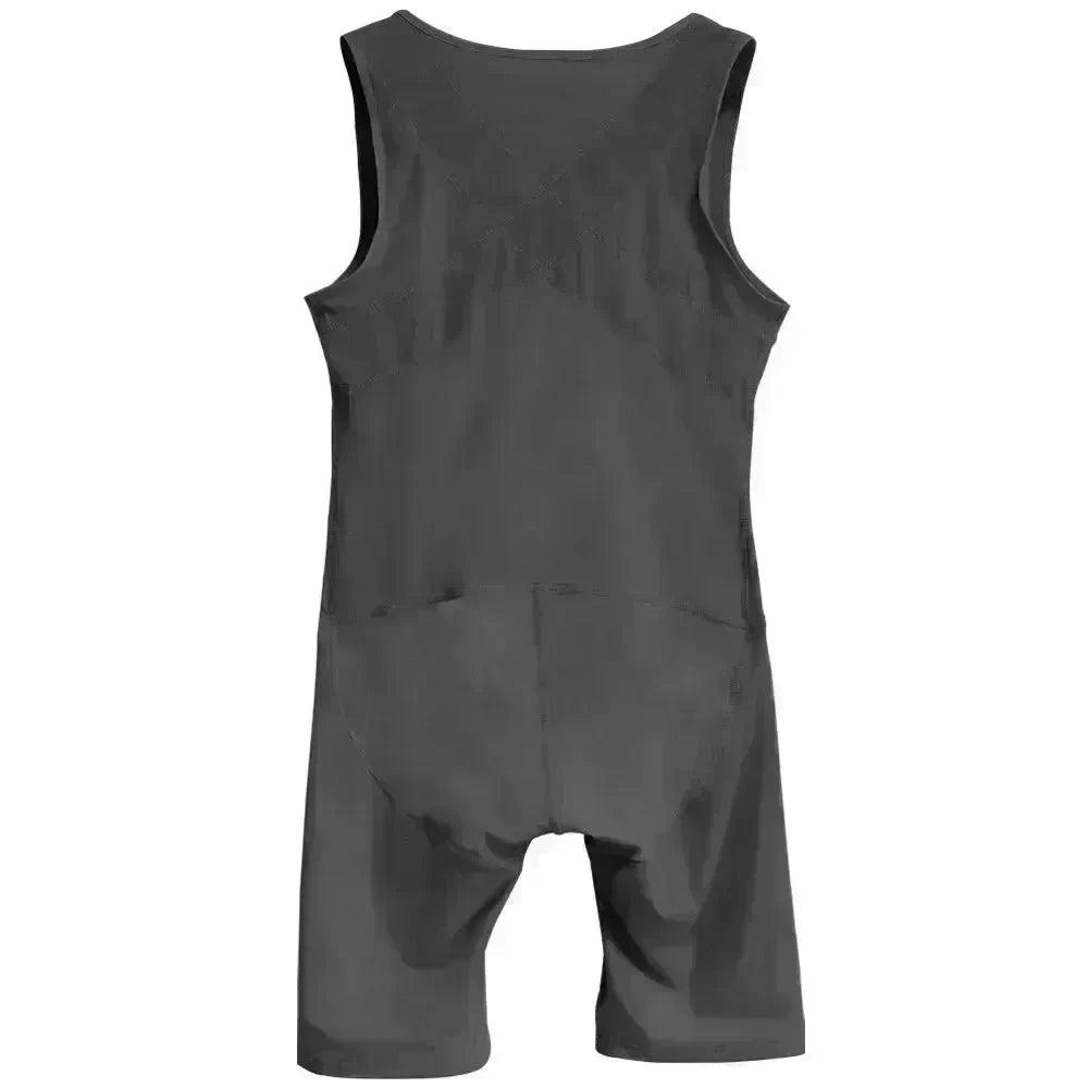Men’s Zip-Front Shapewear Bodysuit, Black & Skin Tone, S–6XL