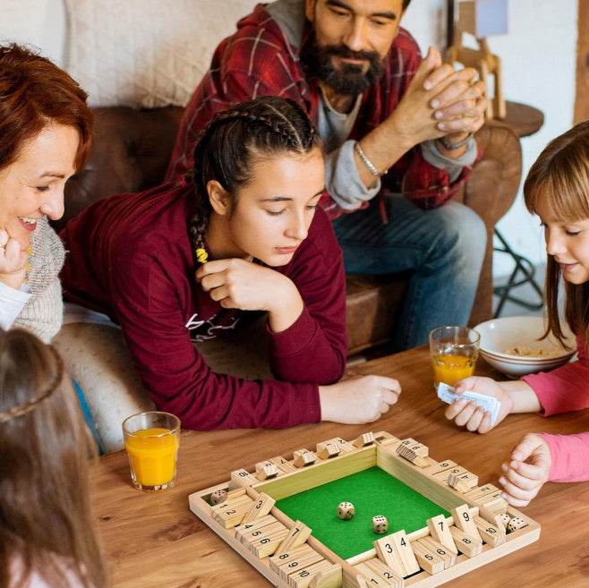 Children Dice Game,2-4 Player Family Wooden Board Table Math Games For Adults And Kids.
