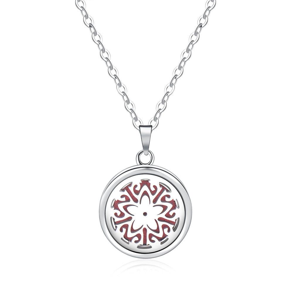 Open Round Hollow Perfume Box Necklace