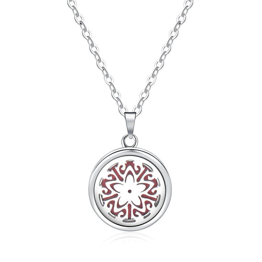 Open Round Hollow Perfume Box Necklace