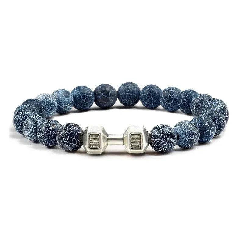 Turquoise Energy Gun Black Electroplated Alloy Beaded Bracelet