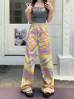 Real Shot American Retro High Street Graffiti XINGX Rendering Baggy Jeans Pant For Women