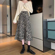 Women High waist Leopard color Midi Skirt
