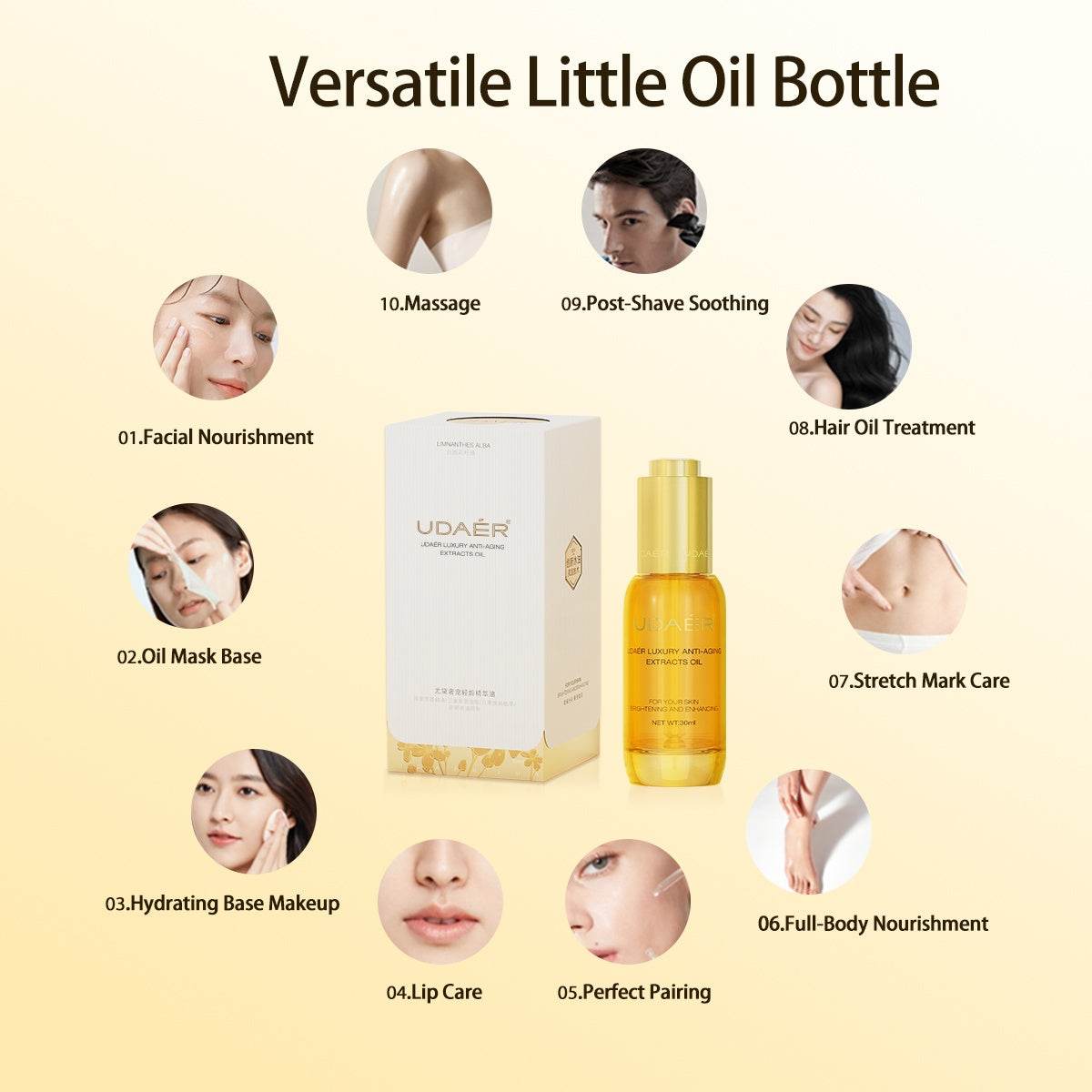 UDAER Luxury Anti-Aging Oil Extract Essence Hydrating Rejuvenating Oil