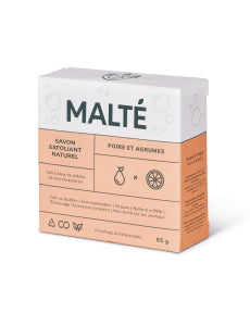 Malté - Exfoliating soap bar - Pear &Citrus (85g)