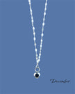 Heart Stone Necklaces in silver - various birthstone colours