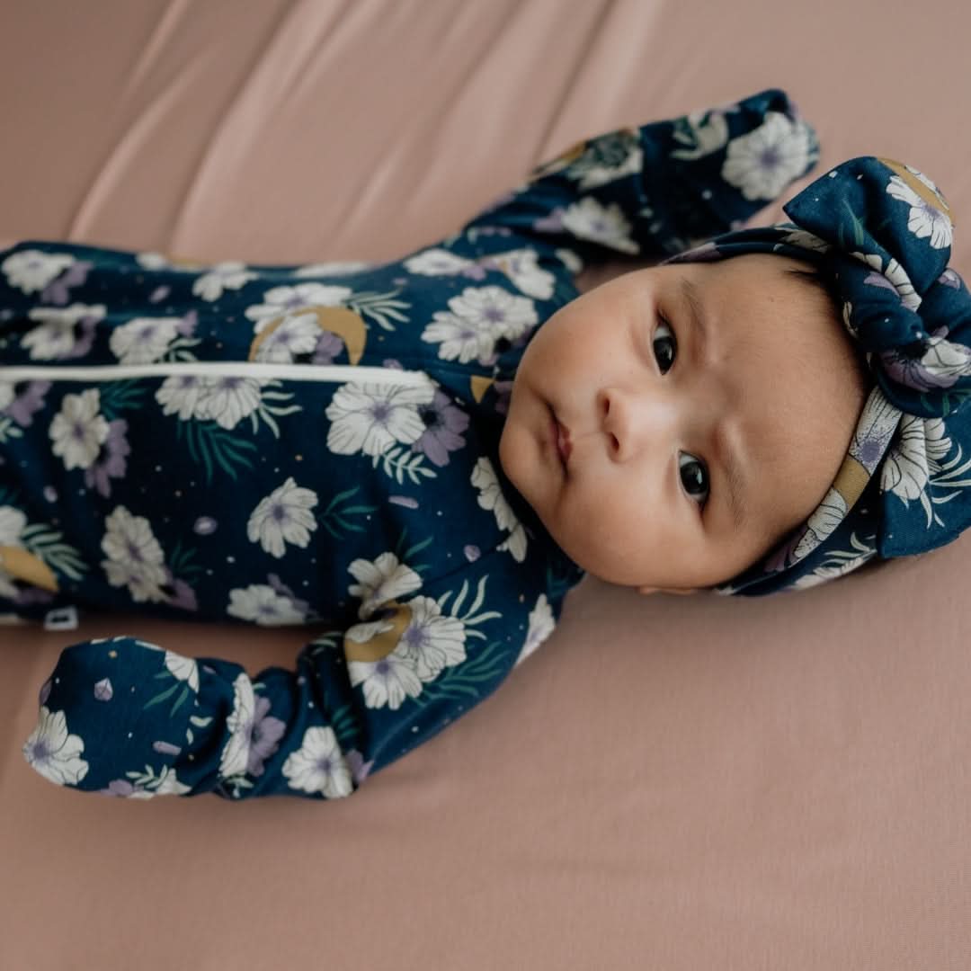 Bamboo Baby Zipper Footed Onesie | Outer Space