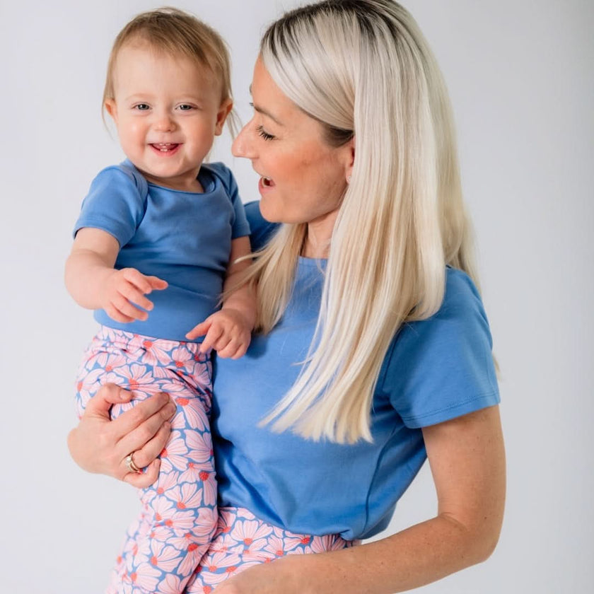 Bamboo Baby Short-Sleeved Onesie | Tidal Blue