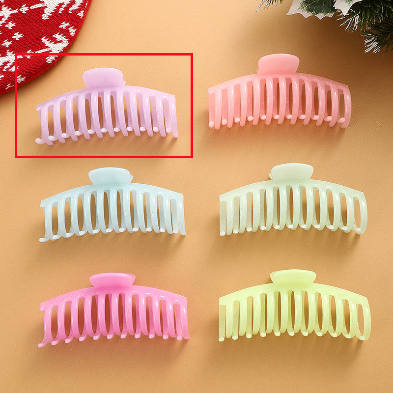 Fluorescent Large Hair Claw Clip – European American Style Plastic Resin Bone Clip