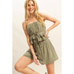 Peplum Cami Top With Lace Detailing