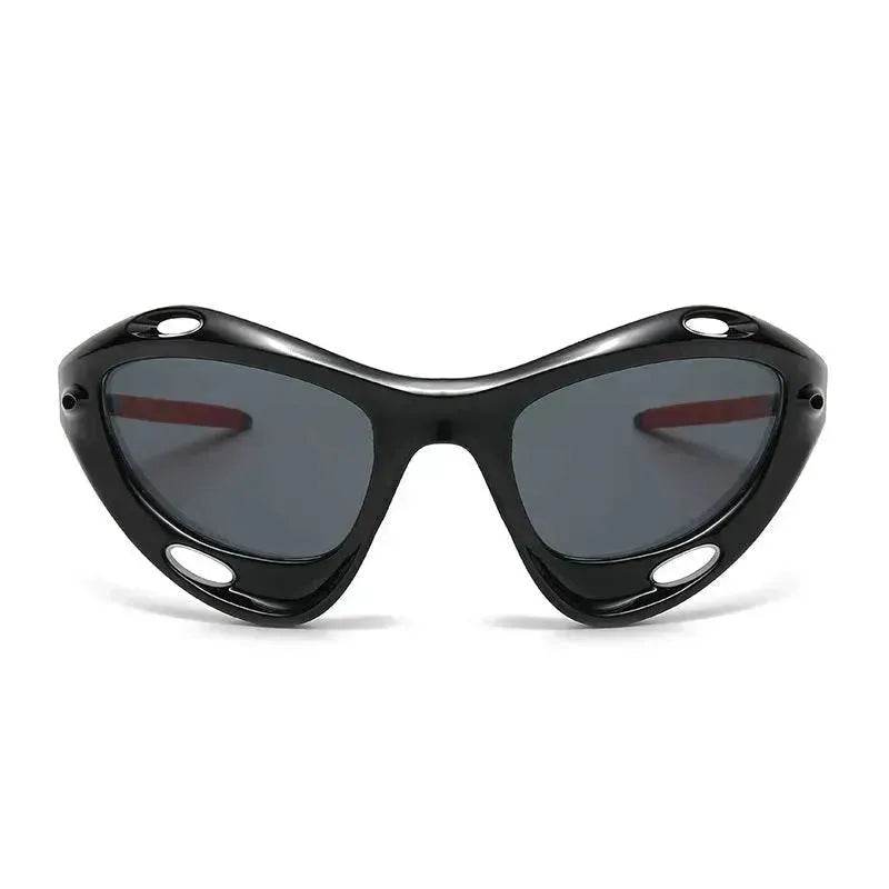 Fashion Large Frame Cat Eye Personality Hollow Out Cycling Sunglasses for Men