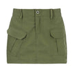Simple Tooling Style Pocket Army Green Woven Hot Girl A- Line Mini Hip Cargo Skirt Summer
