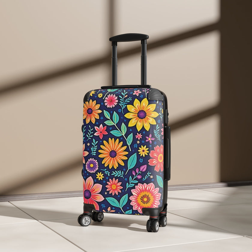 Floral Carry-On Suitcase — Bright Daisy Travel Luggage